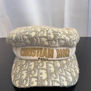 Beige and Gray Monogram Cap